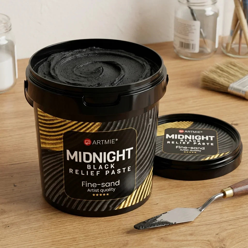 3D μαύρη πάστα ανάγλυφου ARTMIE Midnight | ψιλή άμμος διαφόρων βαρών