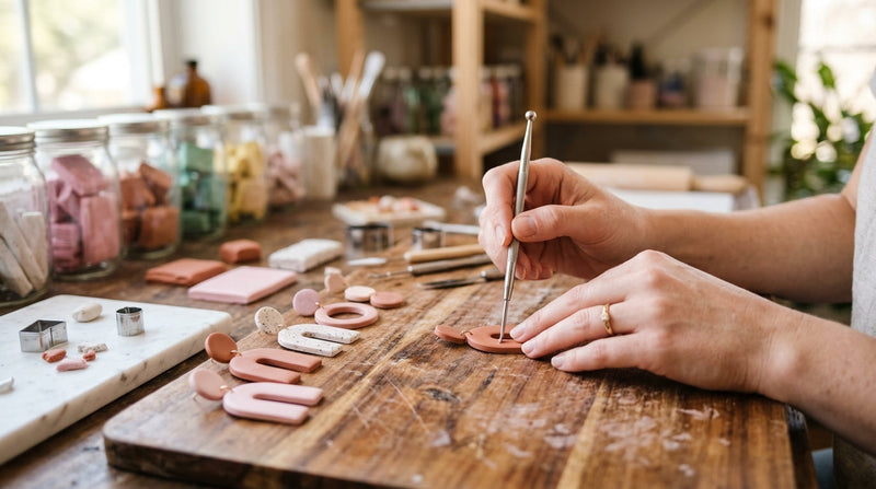 Обеци от полимерна глина - 5 стила + DIY ръководство + продажба в Etsy