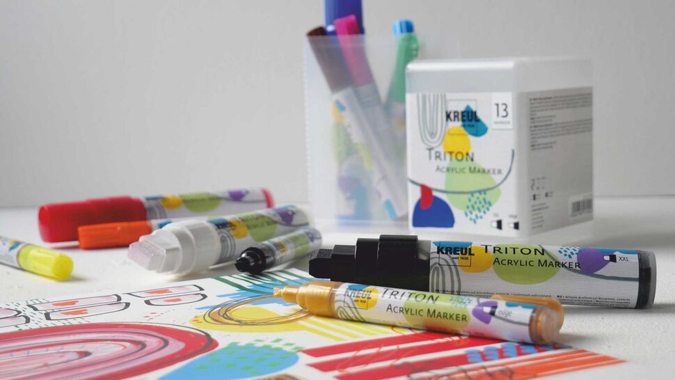KREUL Triton Acrylmarker im Einsatz auf verschiedenen Oberflächen