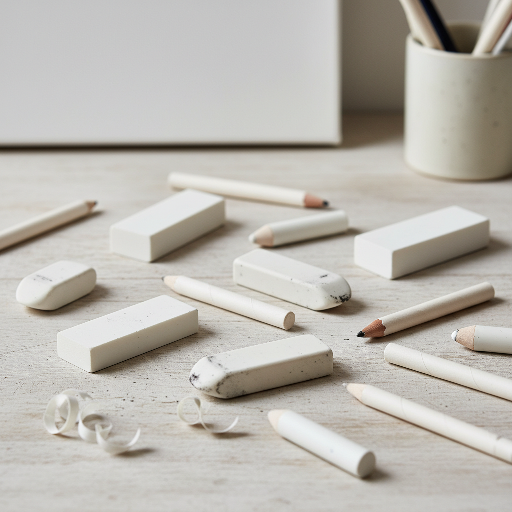 various erasers and blending stumps