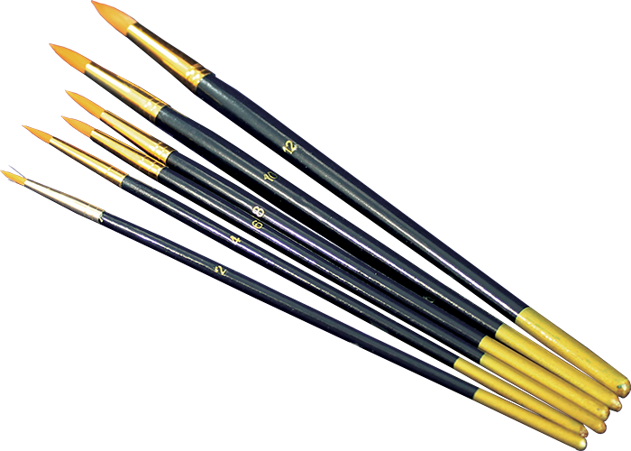 Σετ πινελα περιγραμματος - 6 τεμαχια – pointed, 6 pcs/pack, sizes 2,4,6,8,10,12