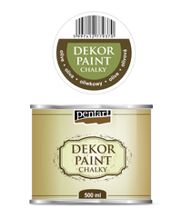 Διακοσμητικό χρώμα κιμωλίας Chalky Pentart 500 ml | διαλέξτε απόχρωση – olive