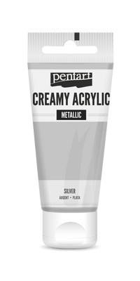 creamy acrylic metallic 60 ml – ασημί