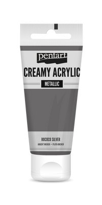 creamy acrylic metallic 60 ml – ροκοκό ασημί