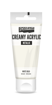 creamy acrylic metallic 60 ml – λευκός χρυσός