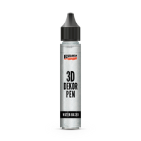 Pentart 3D Decor pen μαρκαδόρος διακόσμησης με γκλίτερ 30 ml ασημί
