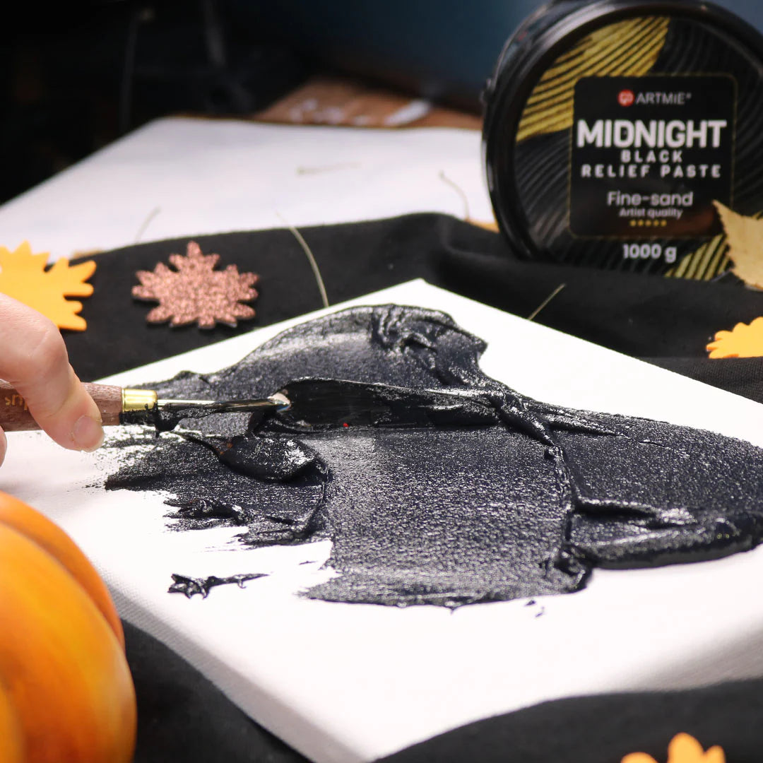 3D μαύρη πάστα ανάγλυφου ARTMIE Midnight | ψιλή άμμος διαφόρων βαρών