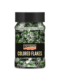 Νιφάδες από μεταλλικό φύλλο Pentart 100 ml – green - silver