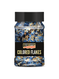 Νιφάδες από μεταλλικό φύλλο Pentart 100 ml – blue - gold