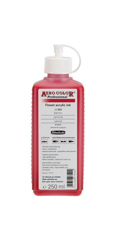 Ακρυλικό μελάνι Schmincke AERO COLOR Professional 250 ml – 302 Καρμίνιο