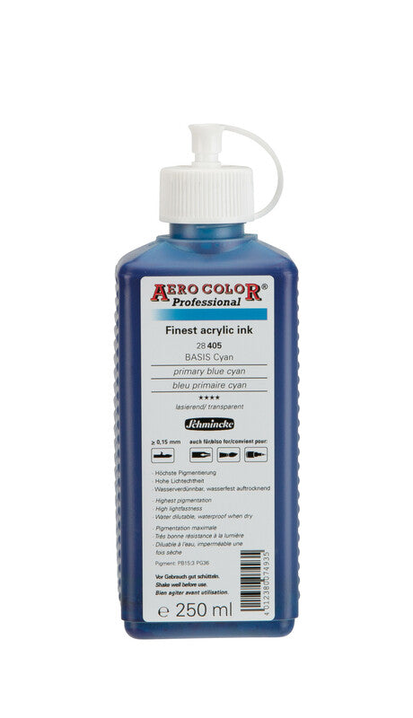 Ακρυλικό μελάνι Schmincke AERO COLOR Professional 250 ml – 405 Βασικό μπλε κυανό