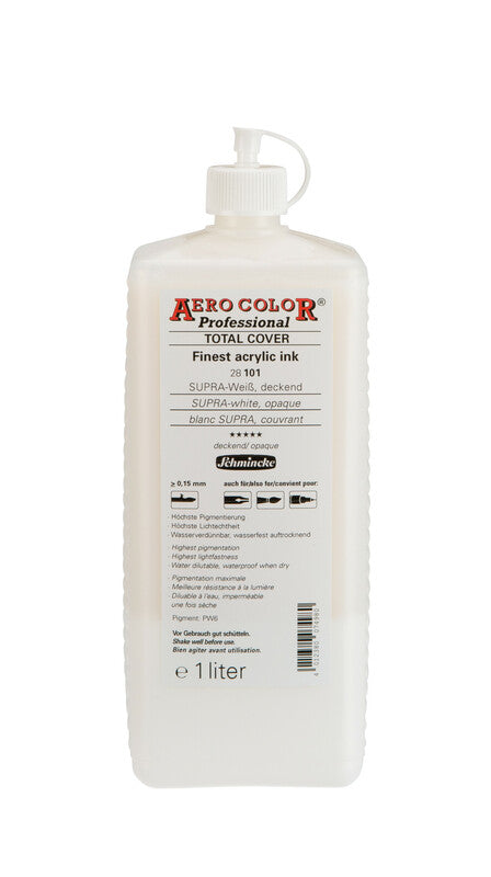 Ακρυλικό μελάνι Schmincke AERO COLOR Professional 1 l – 101 SUPRA-λευκό, καλυπτικό