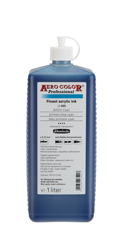 Ακρυλικό μελάνι Schmincke AERO COLOR Professional 1 l – 405 Βασικό μπλε κυανό