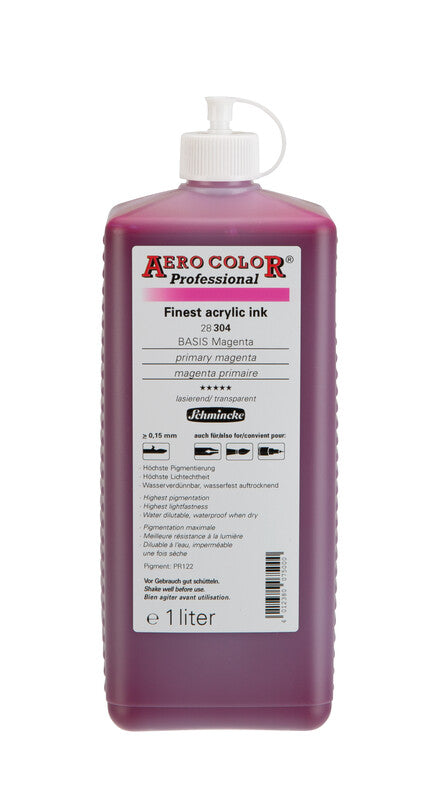 Ακρυλικό μελάνι Schmincke AERO COLOR Professional 1 l – 304 Βασικό ματζέντα