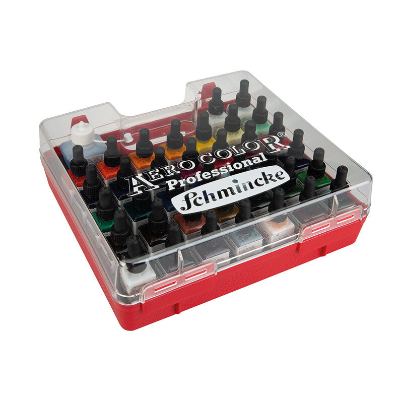 Schmincke AERO COLOR πλαστικό σετ, 37 x 28 ml + AERO CLEAN RAPID