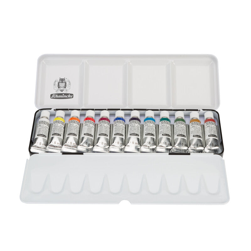 Χρώματα γκουάς Schmincke HORADAM σε μεταλλική κασετίνα, 12 x 5 ml