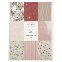 Χαρτί για scrapbooking A4 Vivi Gade - ροζ τόνοι - σετ 24 φύλλων