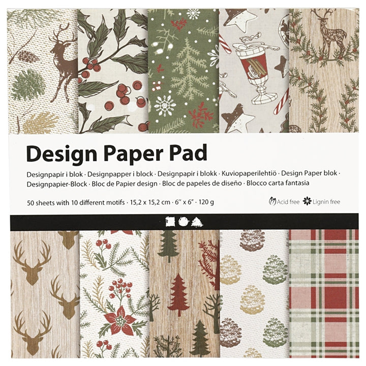 Χαρτί για scrapbooking Christmas 15,2 x 15,2 cm - 50 φύλλα