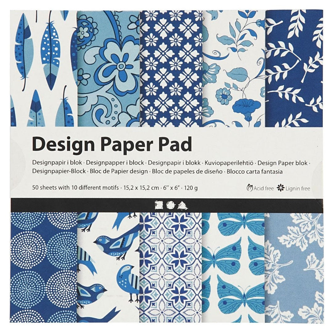 Χαρτί για scrapbooking blue15,2 x 15,2 cm - 50 φύλλα