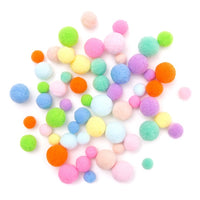 Rainbow Plush Pom Poms / 60 τεμάχια