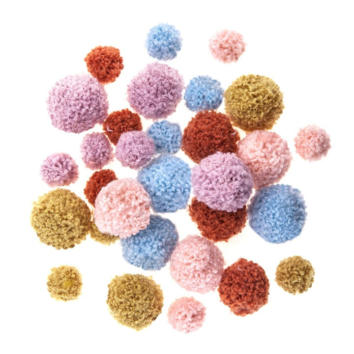 Πλούσια Pom Poms για χειροτεχνίες | 30 τεμάχια, μίγμα χρωμάτων