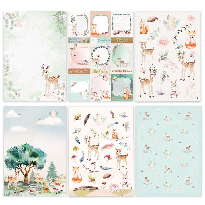 Χαρτί για scrapbooking A4Magical Fores - σετ 20 φύλλων
