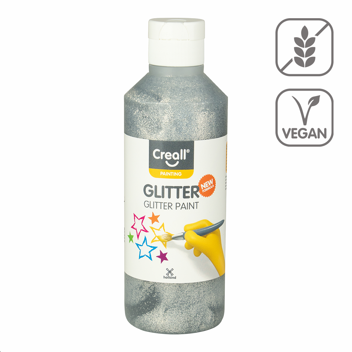 Χρώμα με glitter Creall Glitter 250 ml - ασημί