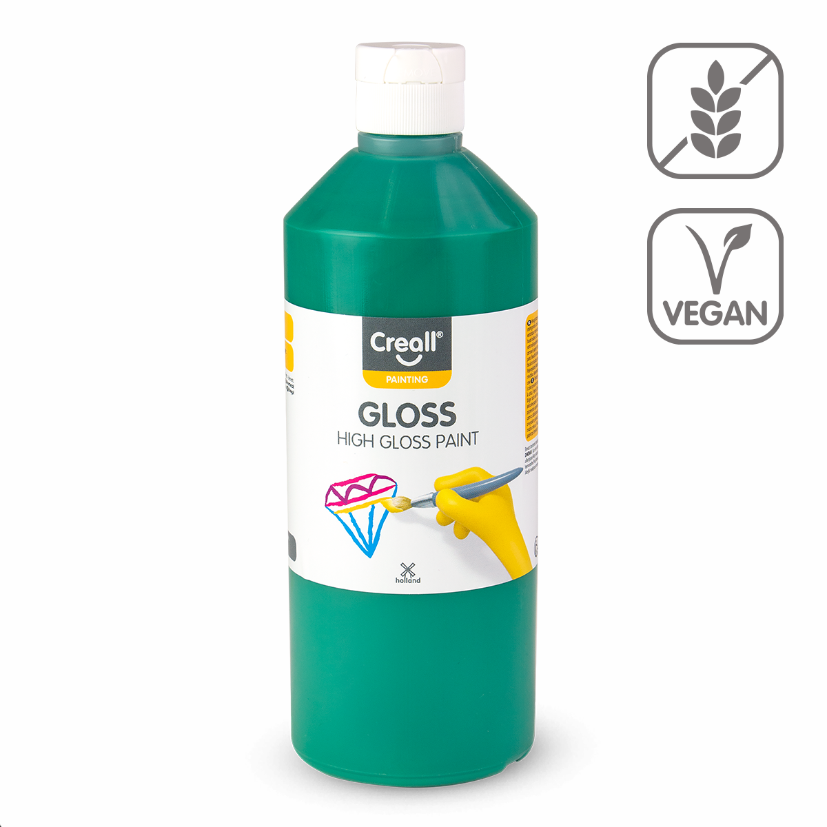 Γυαλιστερό πολυβινυλικό χρώμα Creall Gloss 500 ml – πράσινο