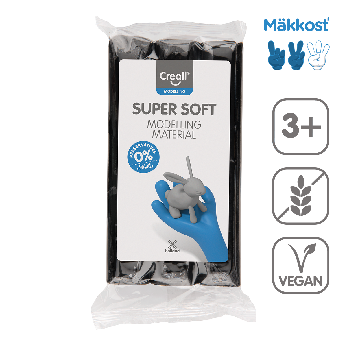 Πλαστελίνη Creall Super Soft 500 g – μαύρο