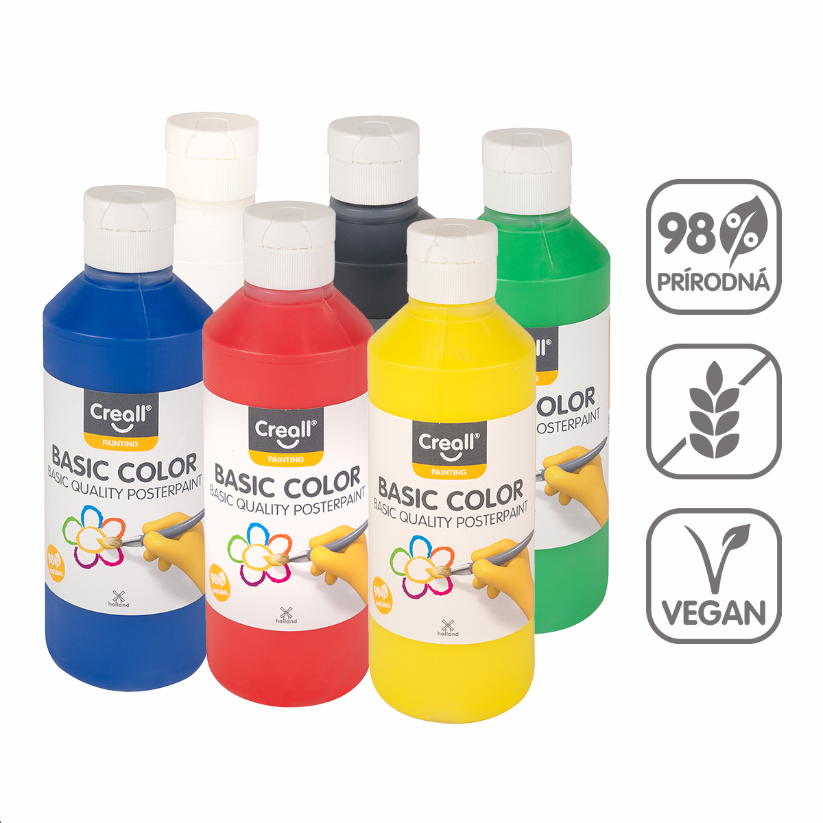 Τέμπερες Creall – σετ 6 × 250 ml, διάφορα χρώματα