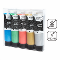 Creall σετ ακρυλικών χρωμάτων Studio acrylics, 5 120 ml, mix – μεταλλικά ×