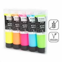 Creall σετ ακρυλικών χρωμάτων Studio acrylics, 5 120 ml, mix – φθορίζοντα ×