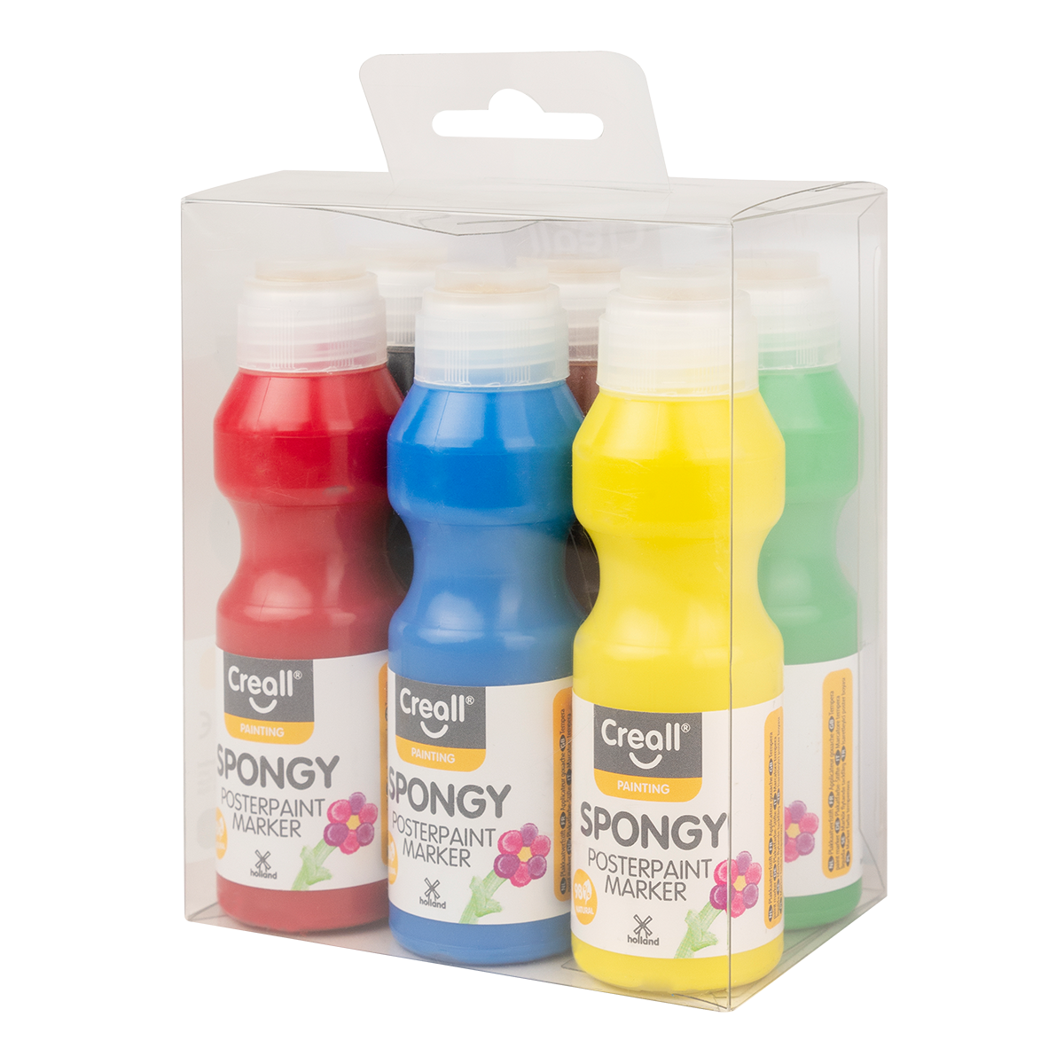 Σετ τέμπερες με σφουγγαράκι Creall Spongy – 6 × 70 ml
