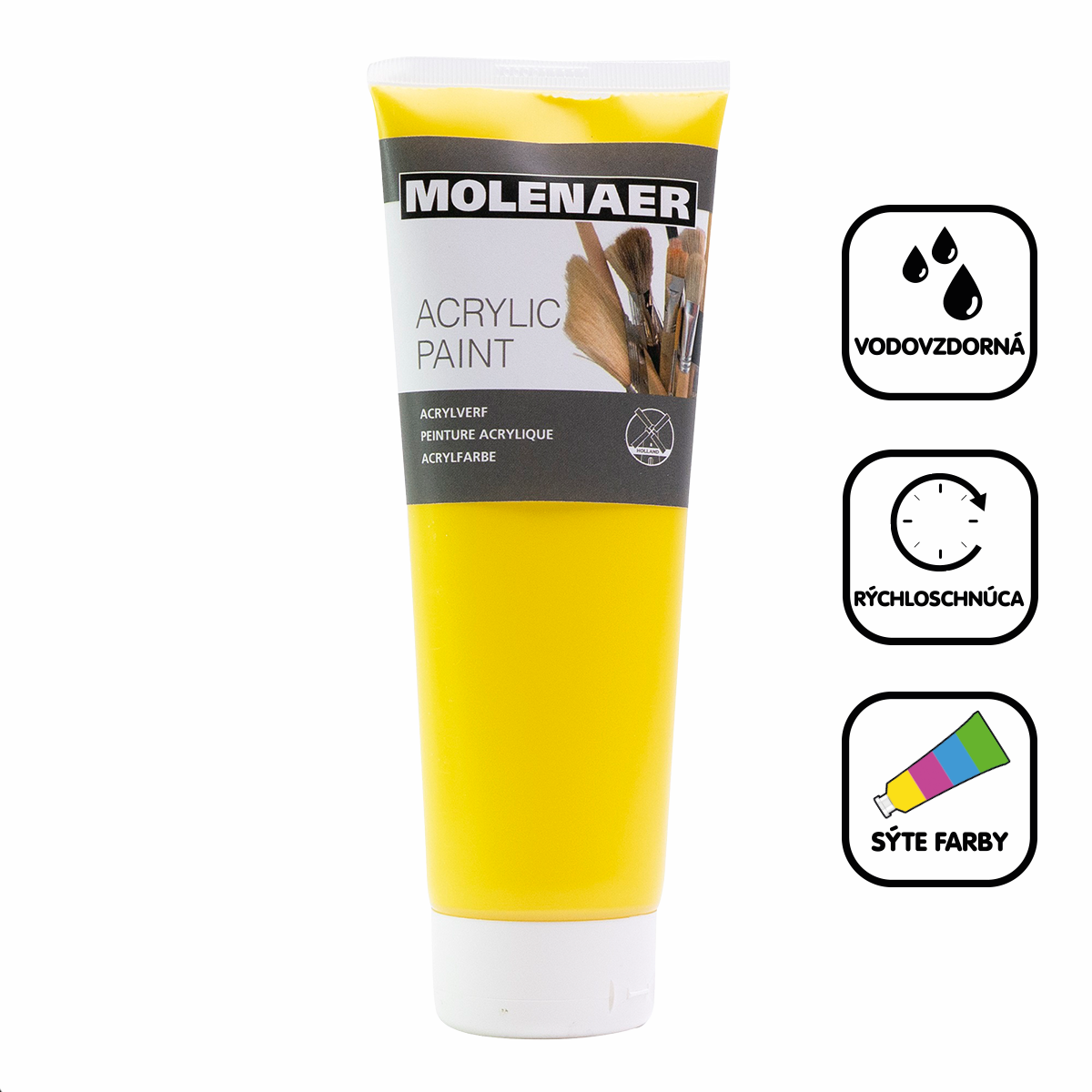 Ακρυλικό χρώμα Molenaer 250 ml – κίτρινο