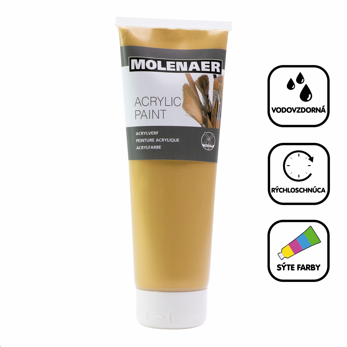 Ακρυλικό χρώμα Molenaer 250 ml – χρυσό