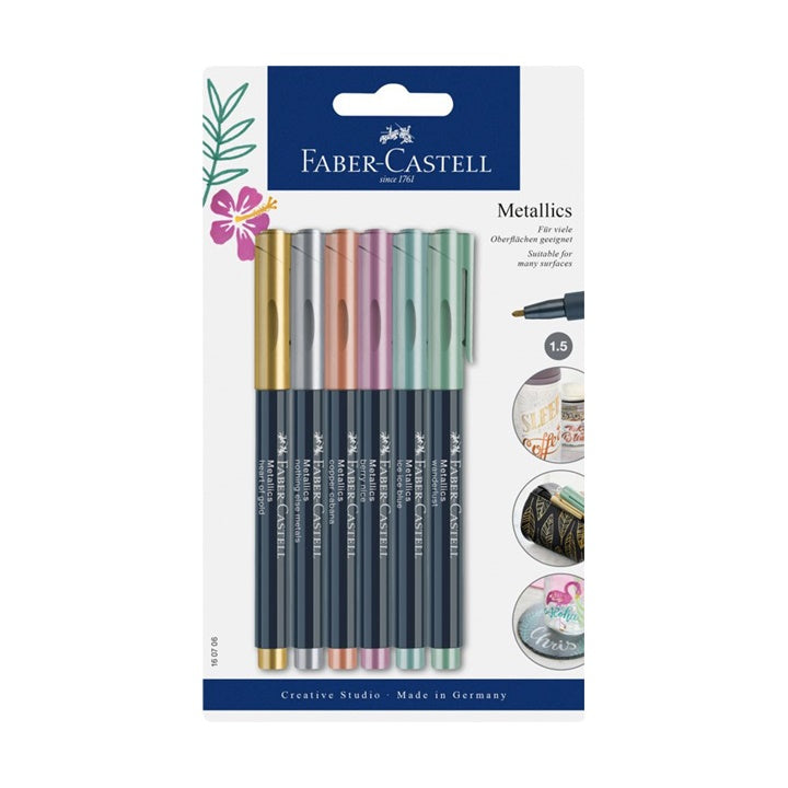 Μαρκαδόροι μεταλλικοί Faber-Castell – 6 τμχ