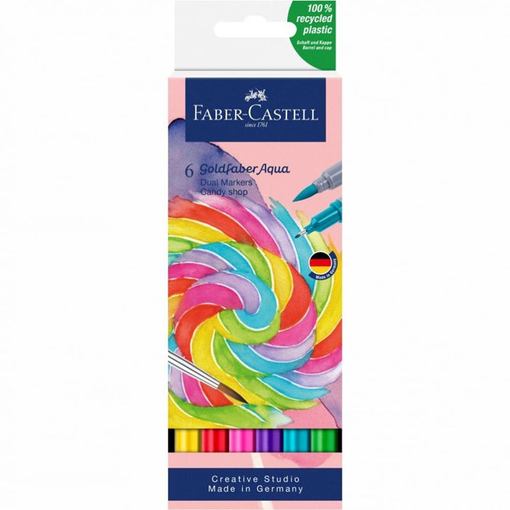 Μαρκαδόροι ακουαρέλας Goldfaber Aqua Dual Candy shop - 6 τεμ