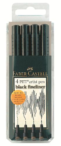 Μαρκαδοροι Art Pen PITT Σετ 4 [XS-S-F-M] μαυρο