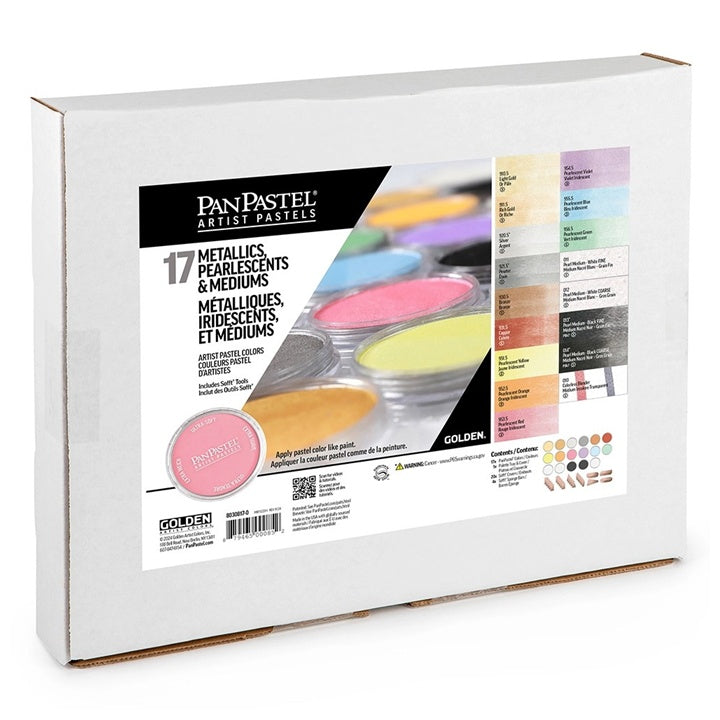 PanPastel Σετ μεταλλικών και μαργαριταρένιων παστέλ με χρυσά μέσα - 17 τεμάχια