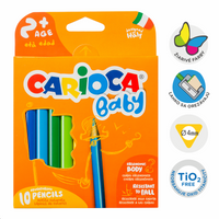 Τριγωνικές ξυλομπογιές Carioca Baby 2+, 10 τμχ