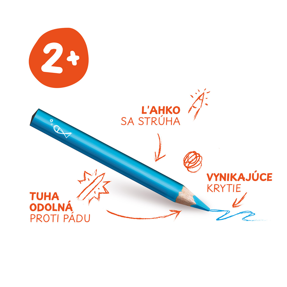 Τριγωνικές ξυλομπογιές Carioca Baby 2+, 10 τμχ