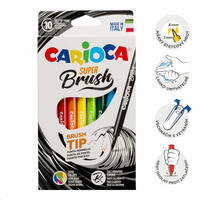 Μαρκαδόροι Carioca Brush με μύτη πινέλο, 10 τμχ, διάφορα χρώματα