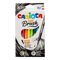 Μαρκαδόροι Carioca Brush με μύτη πινέλο, 10 τμχ, διάφορα χρώματα