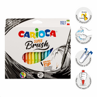 Μαρκαδόροι με μύτη πινέλο Carioca Brush, 20 τεμ., διάφορα χρώματα