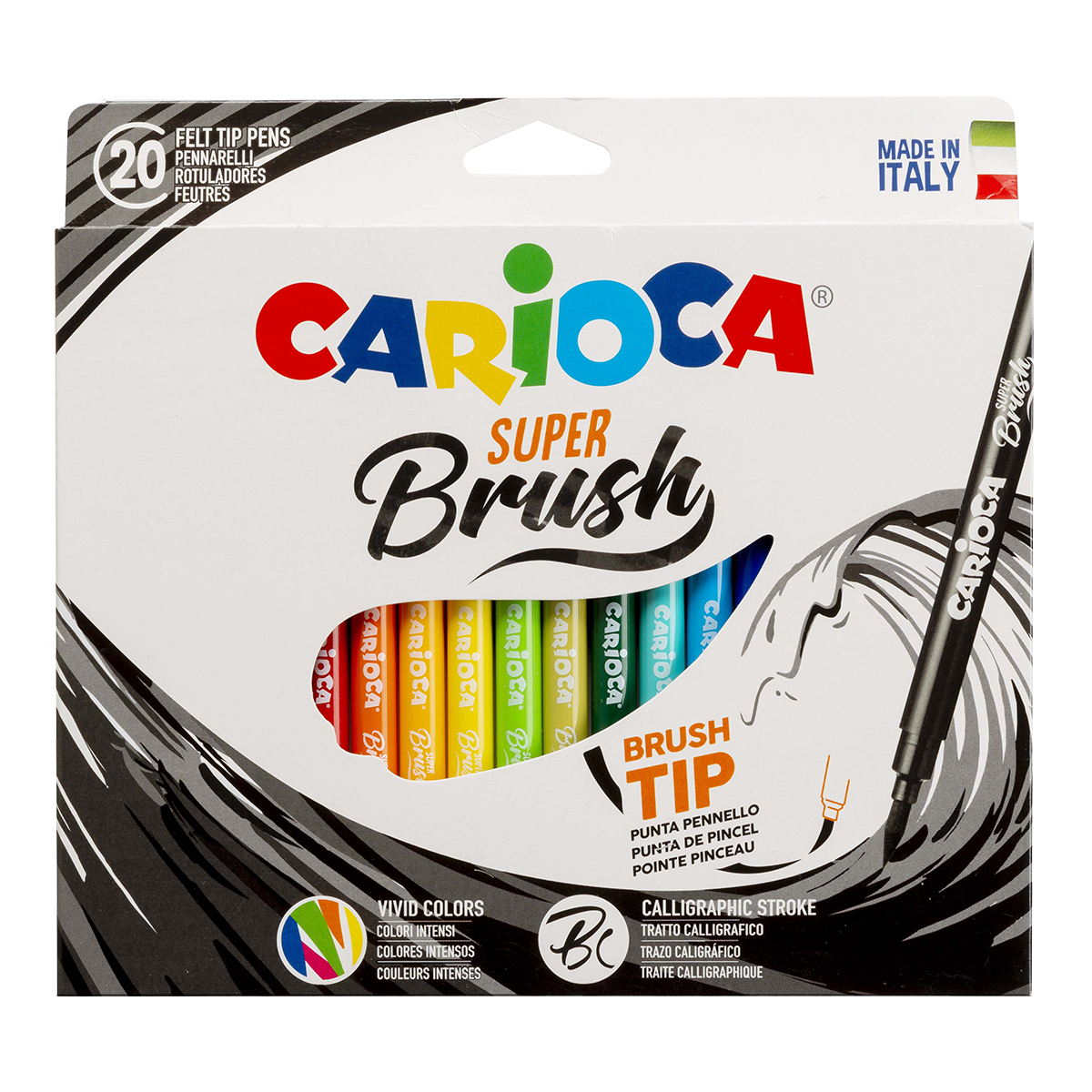 Μαρκαδόροι με μύτη πινέλο Carioca Brush, 20 τεμ., διάφορα χρώματα