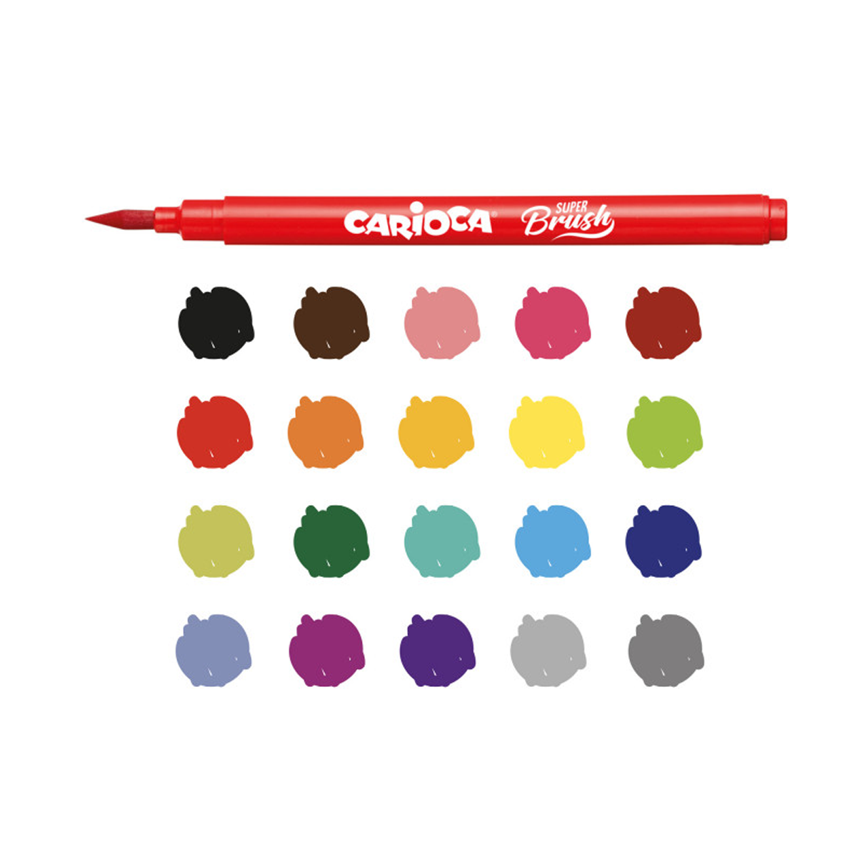 Μαρκαδόροι με μύτη πινέλο Carioca Brush, 20 τεμ., διάφορα χρώματα