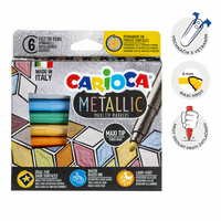 Μεταλλικοί μαρκαδόροι Carioca Metallic, μύτη, διάφορα χρώματα