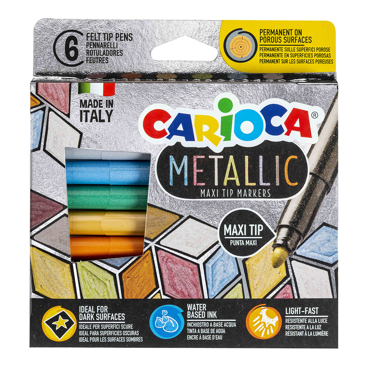 Μεταλλικοί μαρκαδόροι Carioca Metallic, μύτη, διάφορα χρώματα
