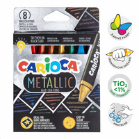 Τριγωνικές κηρομπογιές Carioca Metallic, 8 τμχ