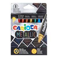 Τριγωνικές κηρομπογιές Carioca Metallic, 8 τμχ